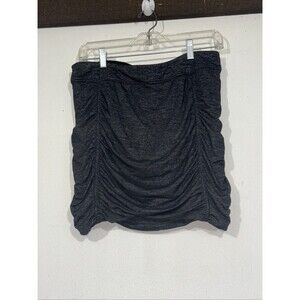 Athleta Odyssey Twisted Mini Skirt Ruched Black Metallic Space Dye Size Medium